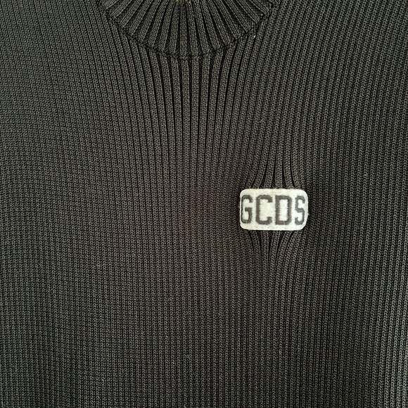 GCDS LONG ASYMMETRICAL ZIP DRESS size small/medium ⛓️black w/ gold hardware ⚜️ - Picture 3 of 14